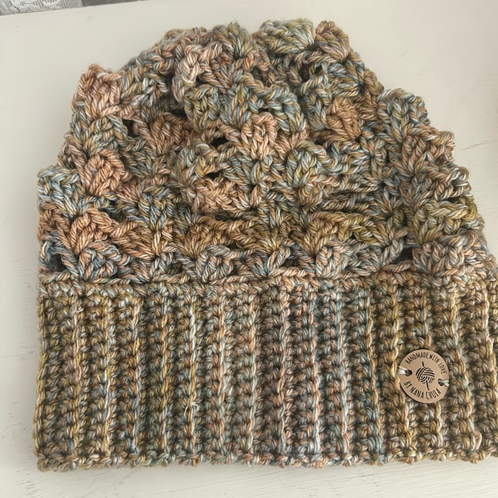Hand crocheted beanie